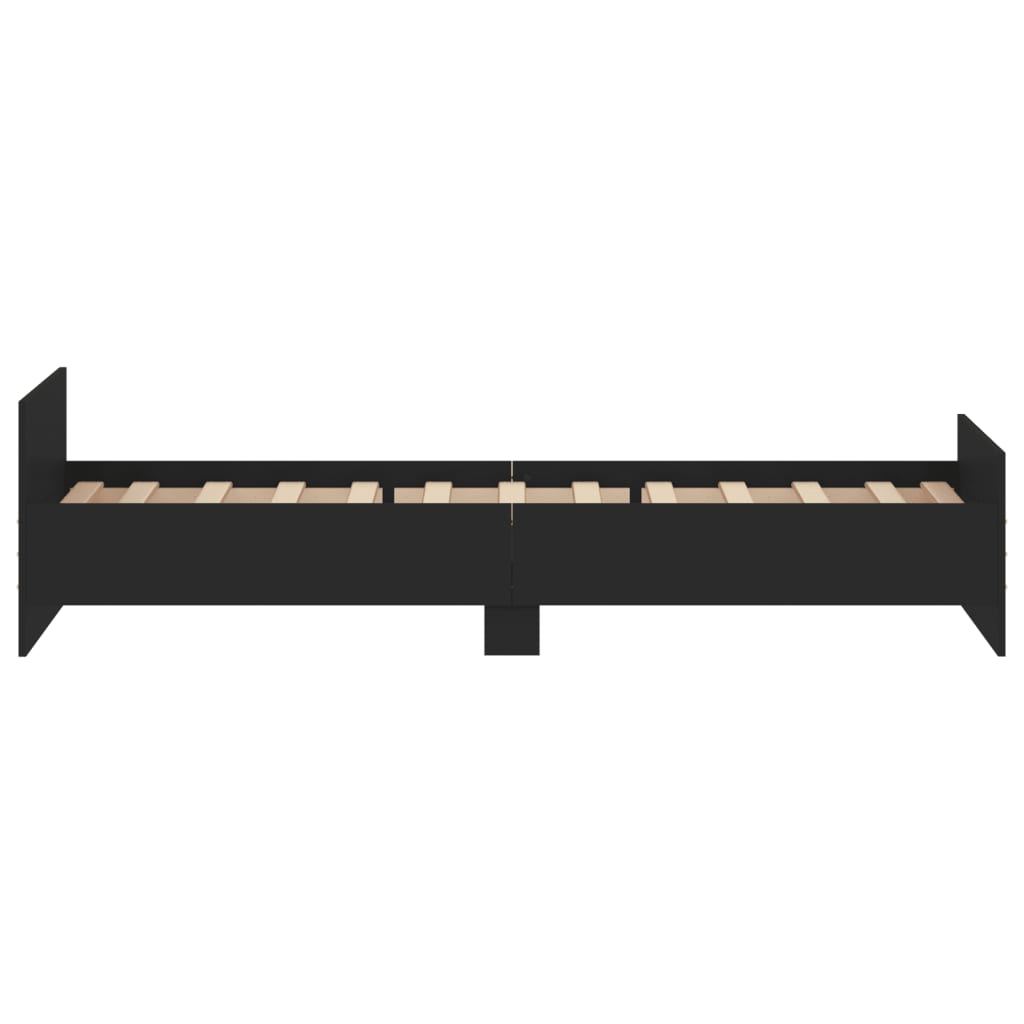 vidaXL Estructura de cama madera de ingeniería negra 90x190 cm