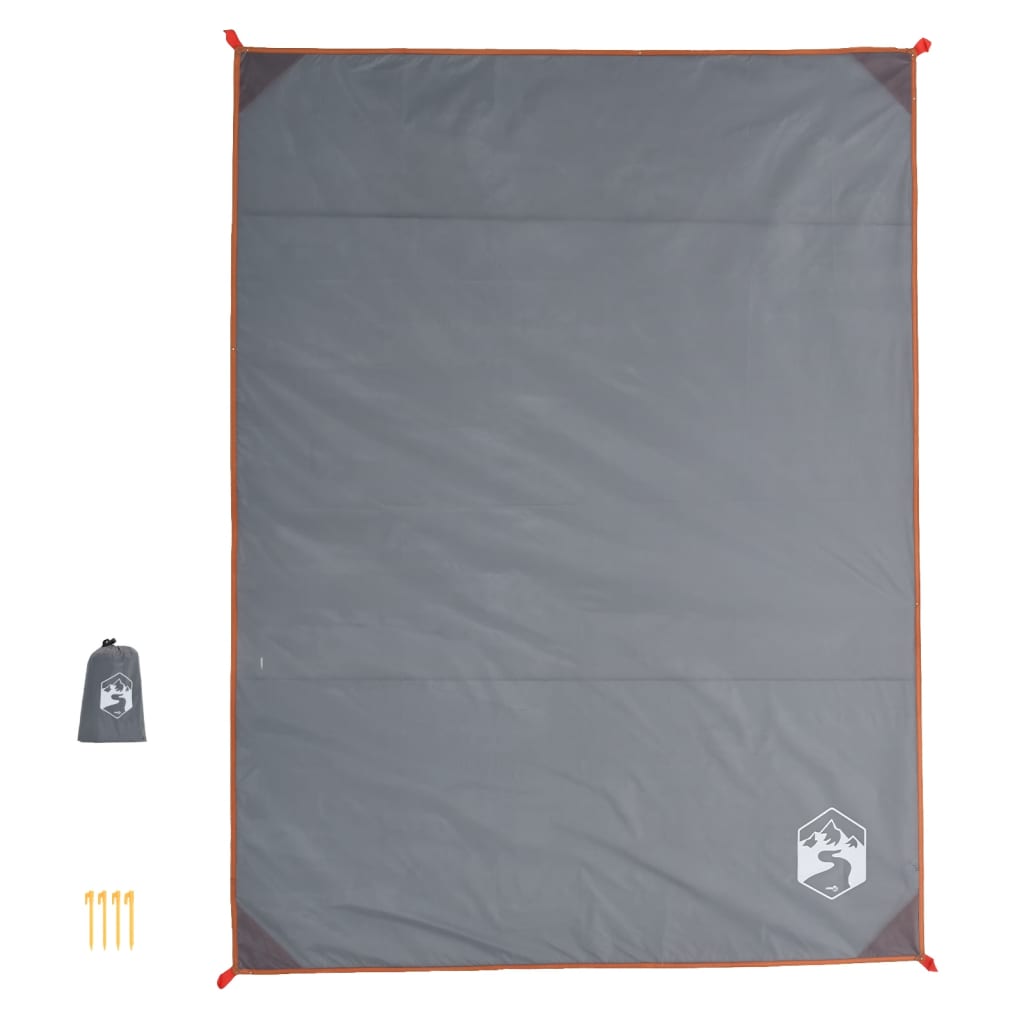 vidaXL Manta de picnic con piquetas gris y naranja 205x155 cm