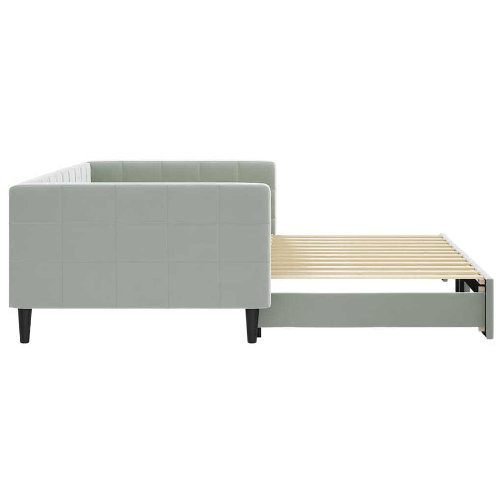 vidaXL Sofá cama nido terciopelo gris claro 100x200 cm