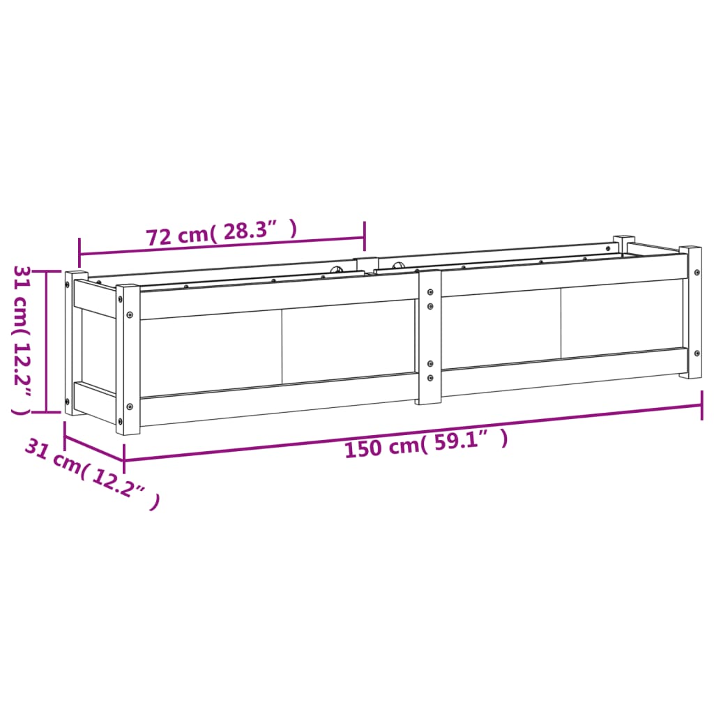 vidaXL Jardineras de exterior 2 uds madera maciza de pino marrón cera