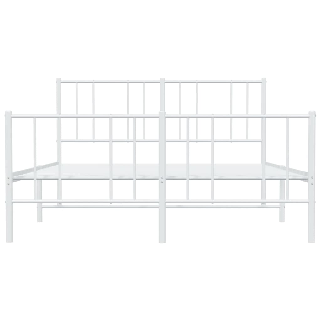 vidaXL Estructura cama sin colchón con estribo metal blanco 160x200 cm