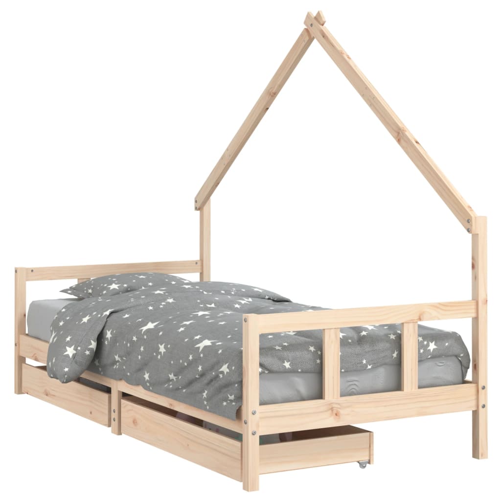 vidaXL Estructura de cama para niños con cajones madera pino 90x200 cm