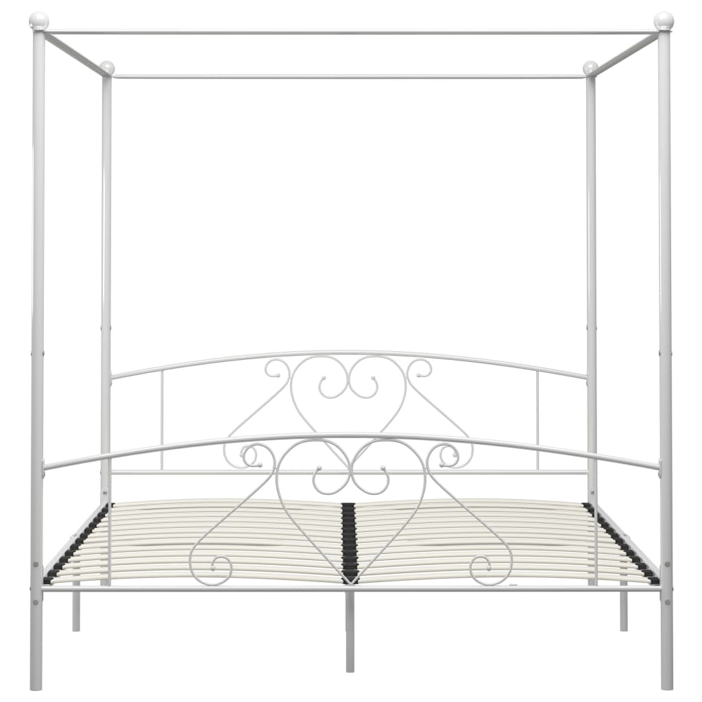 vidaXL Estructura cama con dosel sin colchón metal blanco 200x200 cm