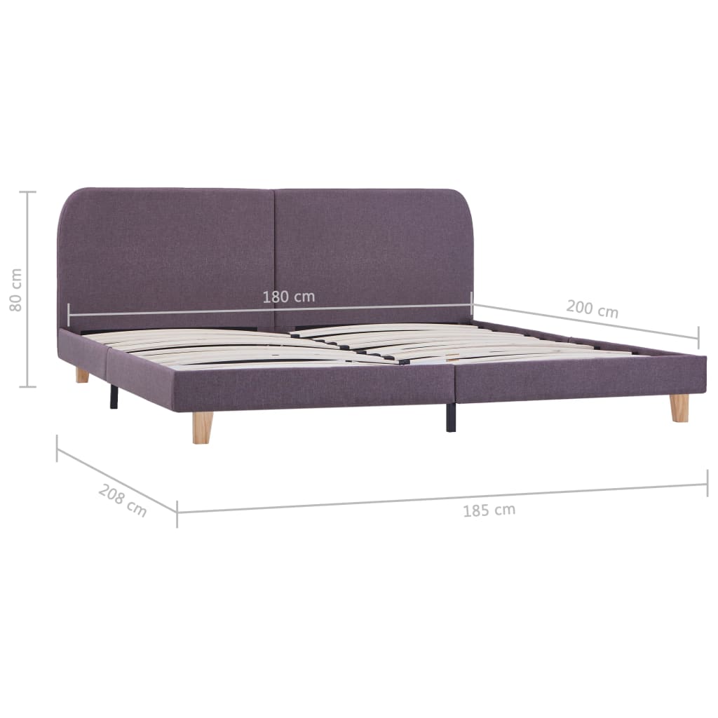 vidaXL Estructura de cama sin colchón tela gris taupe 180x200 cm