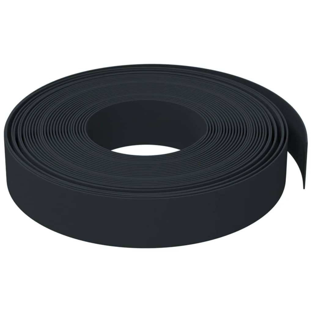 vidaXL Bordura de jardín polietileno negro 10 m 10 cm