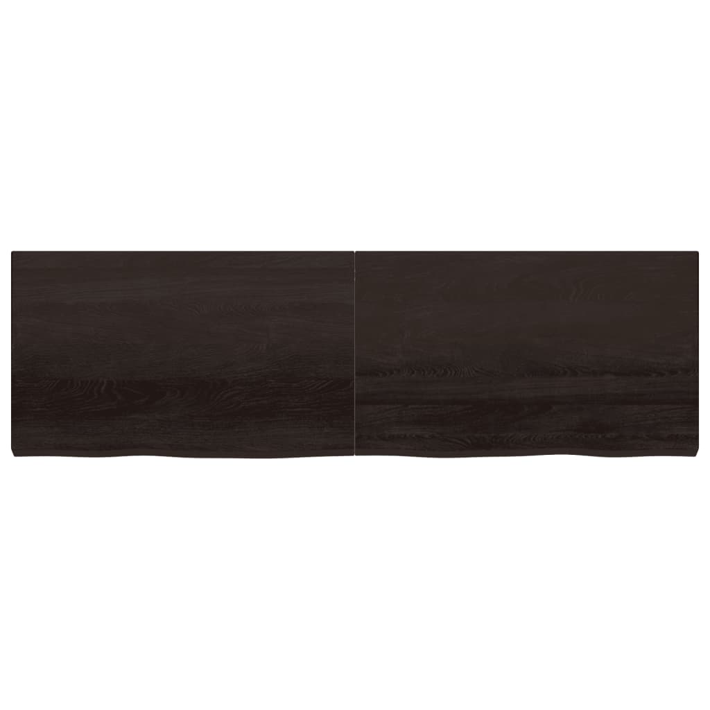 vidaXL Encimera de baño madera tratada marrón oscuro 200x60x(2-6) cm