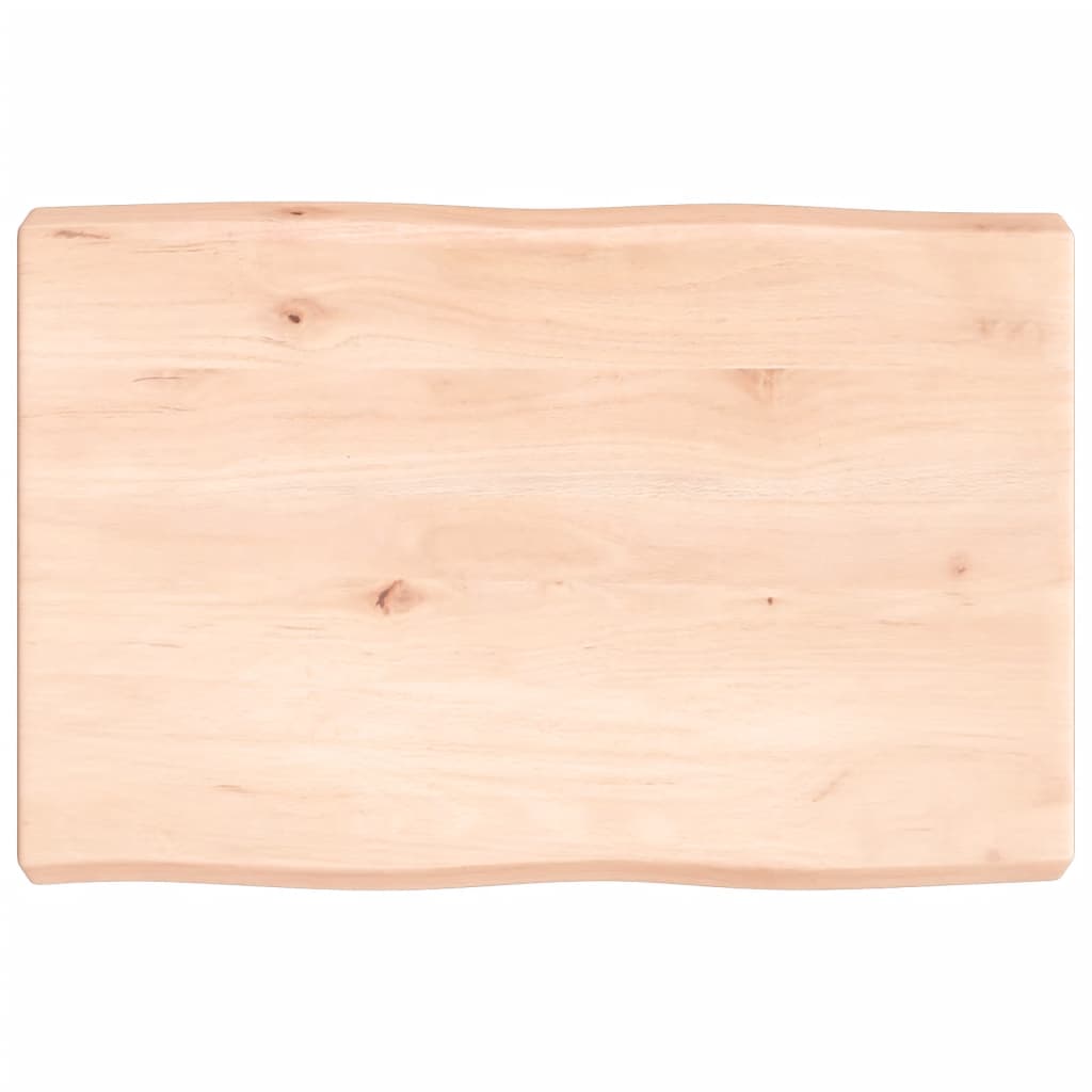 vidaXL Tablero de mesa madera maciza borde natural 60x40x(2-6) cm