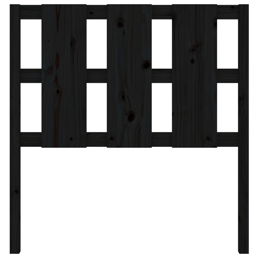 vidaXL Cabecero de cama madera maciza de pino negro 95,5x4x100 cm