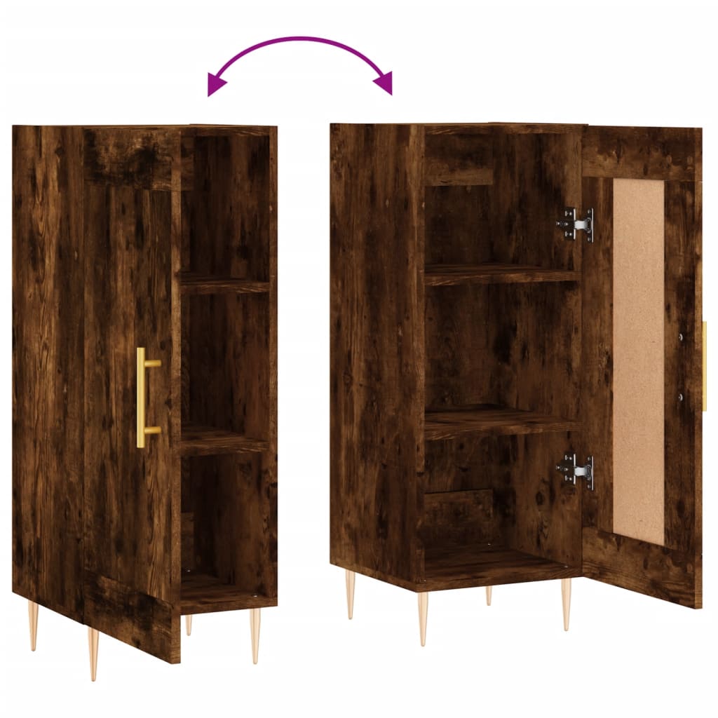 vidaXL Aparador madera de ingeniería roble ahumado 34,5x34x90 cm