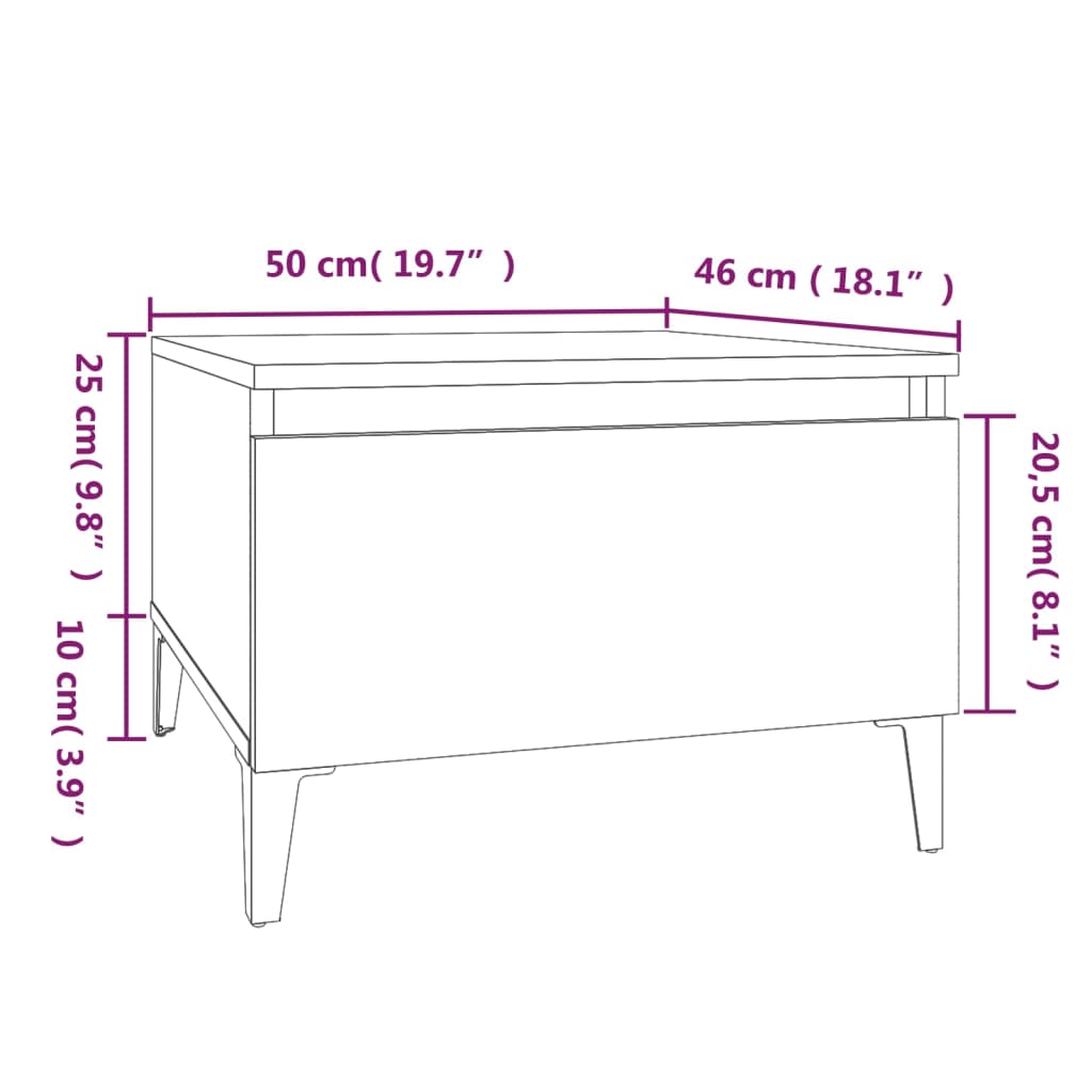 vidaXL Mesas auxiliares 2 uds contrachapada roble ahumado 50x46x35 cm