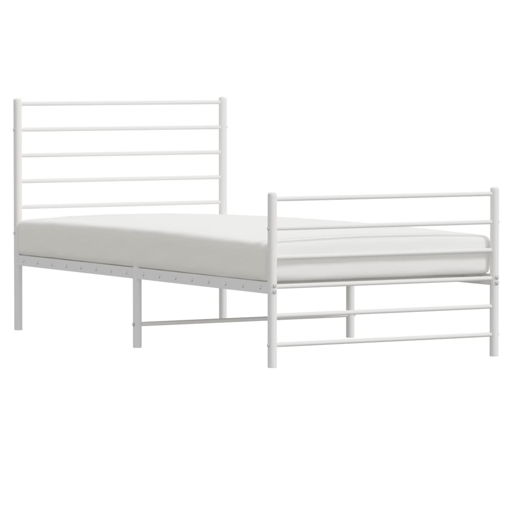 vidaXL Estructura cama sin colchón con estribo metal blanco 100x200 cm