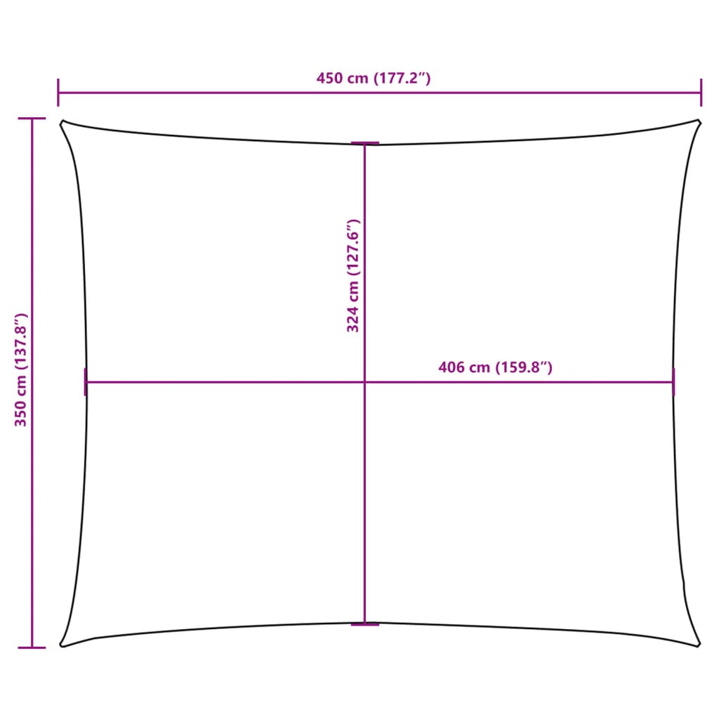 vidaXL Toldo de vela rectangular tela Oxford gris antracita 3,5x4,5 m