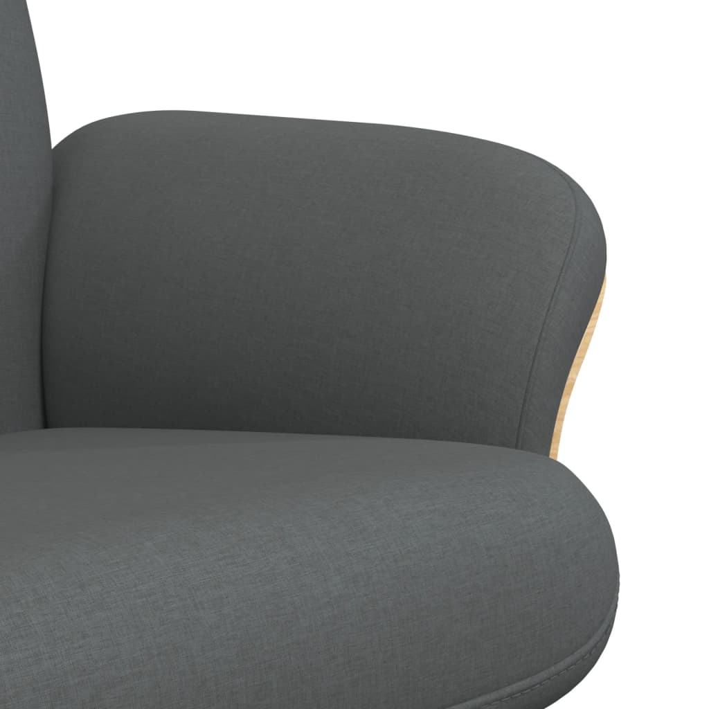 vidaXL Sillón reclinable con reposapiés tela gris oscuro