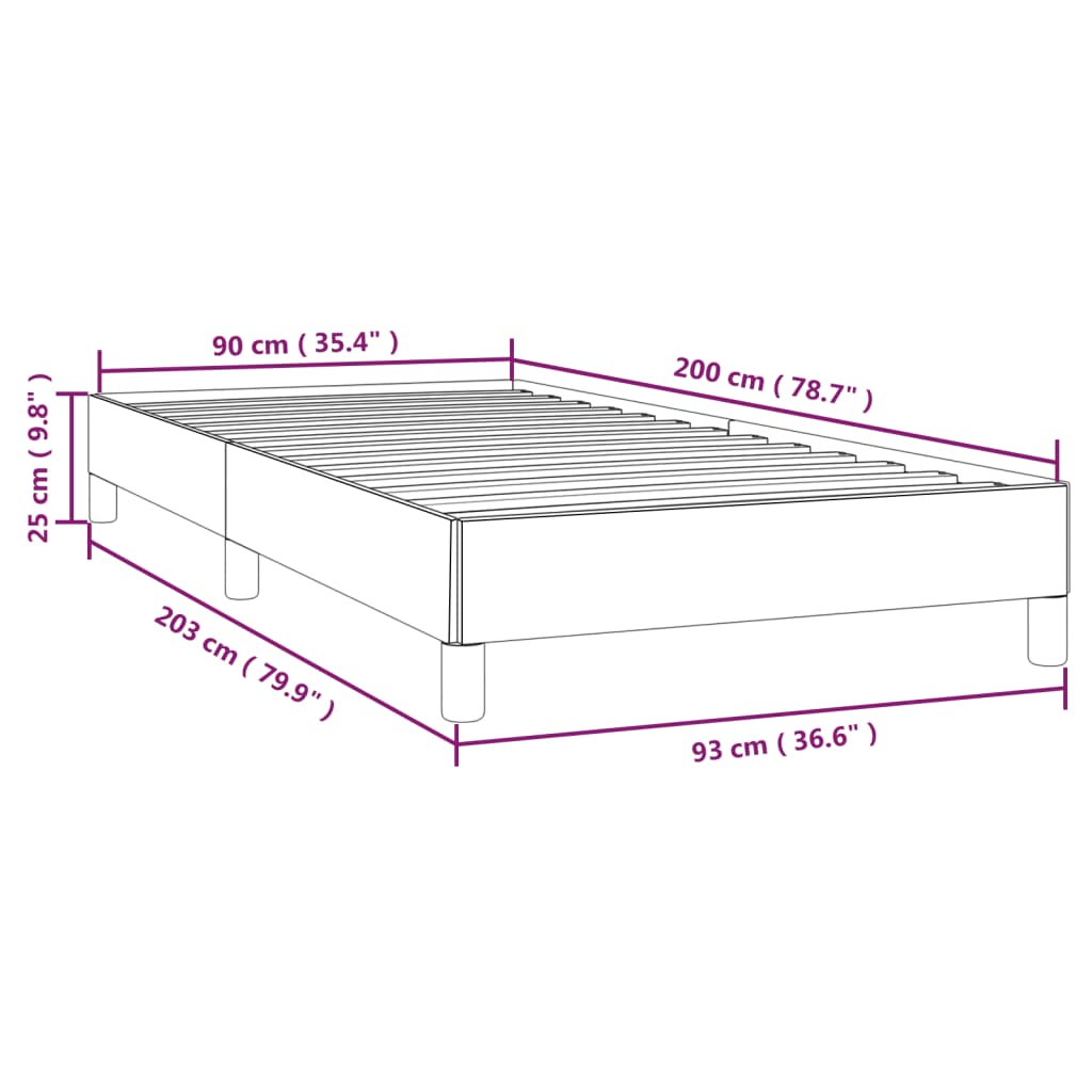 vidaXL Estructura de cama de cuero sintético blanco 90x200 cm