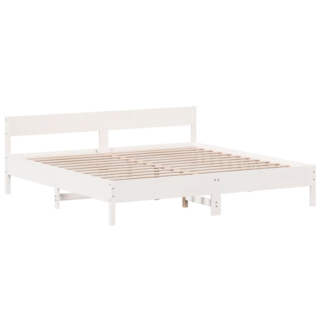 vidaXL Cama sin colchón madera maciza de pino blanca 180x200 cm