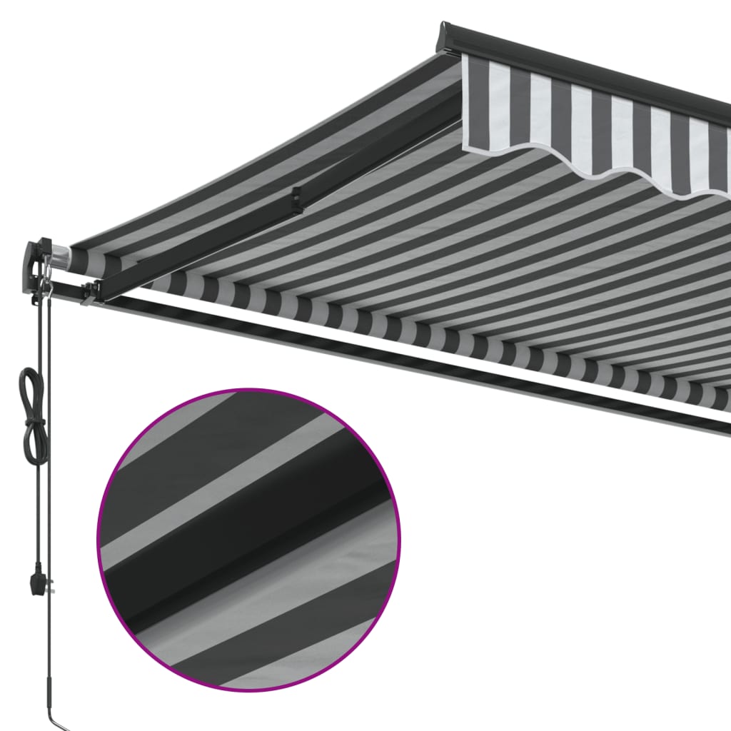 vidaXL Toldo retráctil automático gris antracita y blanco 400x300 cm