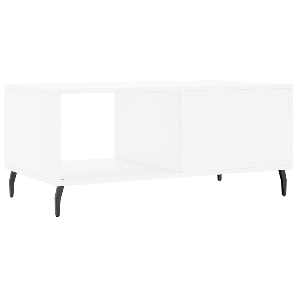 vidaXL Mesa de centro madera contrachapada blanco 90x50x40 cm