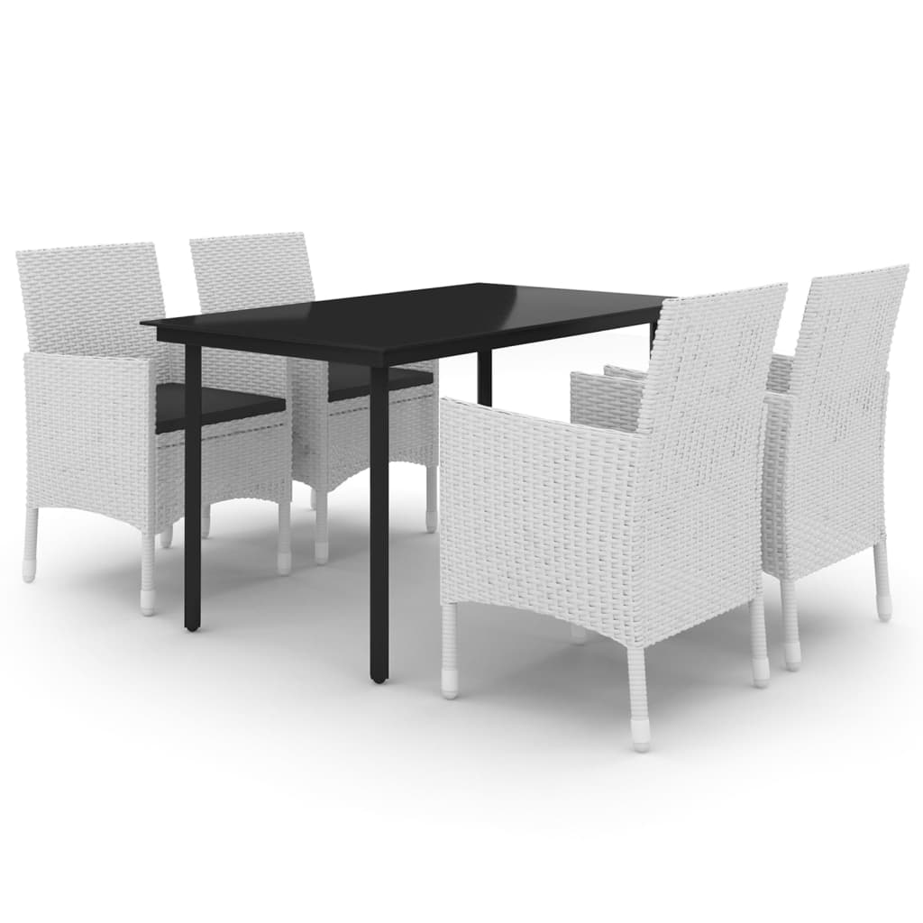 vidaXL Set comedor de jardín 5 pzas y cojines ratán sintético y vidrio