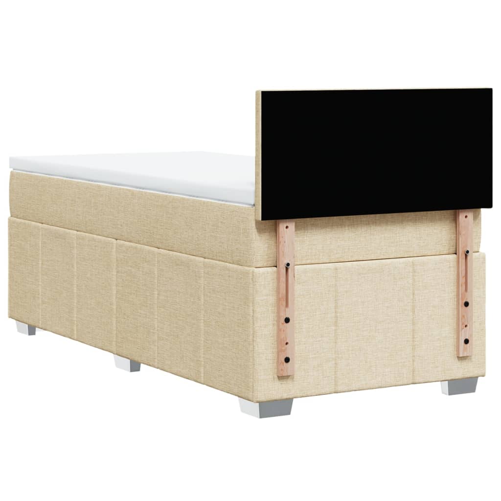 vidaXL Cama box spring con colchón tela color crema 80x200 cm