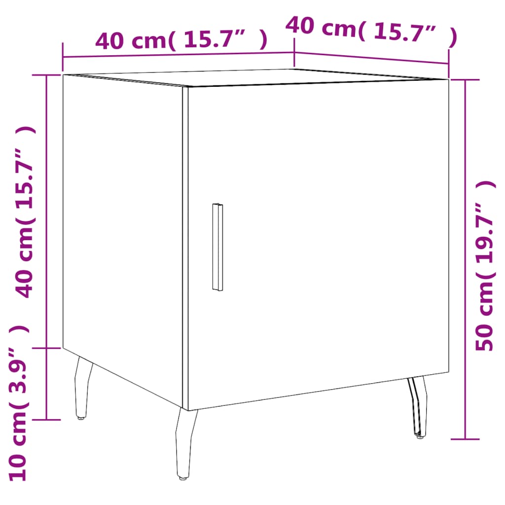 vidaXL Mesita de noche madera de ingeniería gris Sonoma 40x40x50 cm