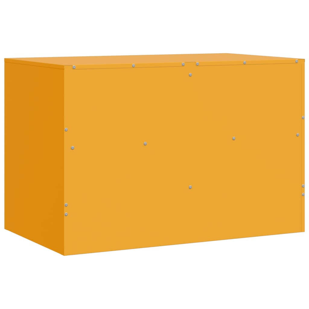 vidaXL Mueble para TV de acero amarillo mostaza 67x39x44 cm