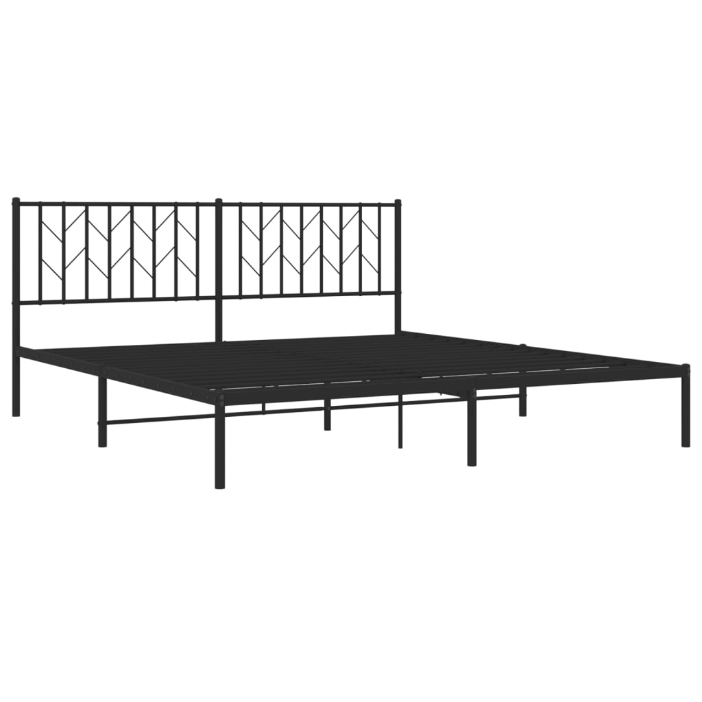 vidaXL Estructura cama sin colchón con cabecero metal negro 183x213 cm