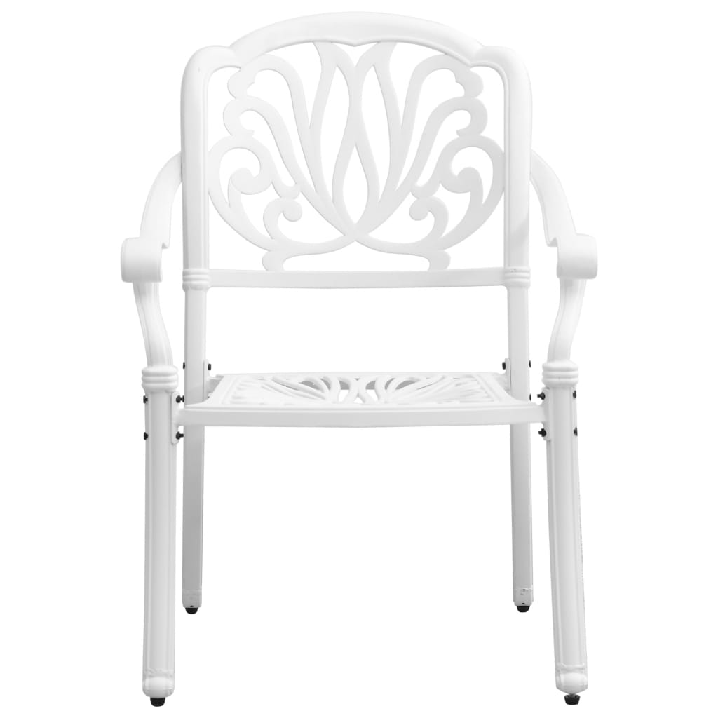 vidaXL Juego de comedor de jardín 5 piezas aluminio fundido blanco