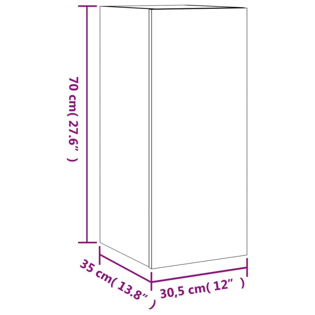 vidaXL Muebles TV pared con luces LED 2 uds gris Sonoma 30,5x35x70 cm