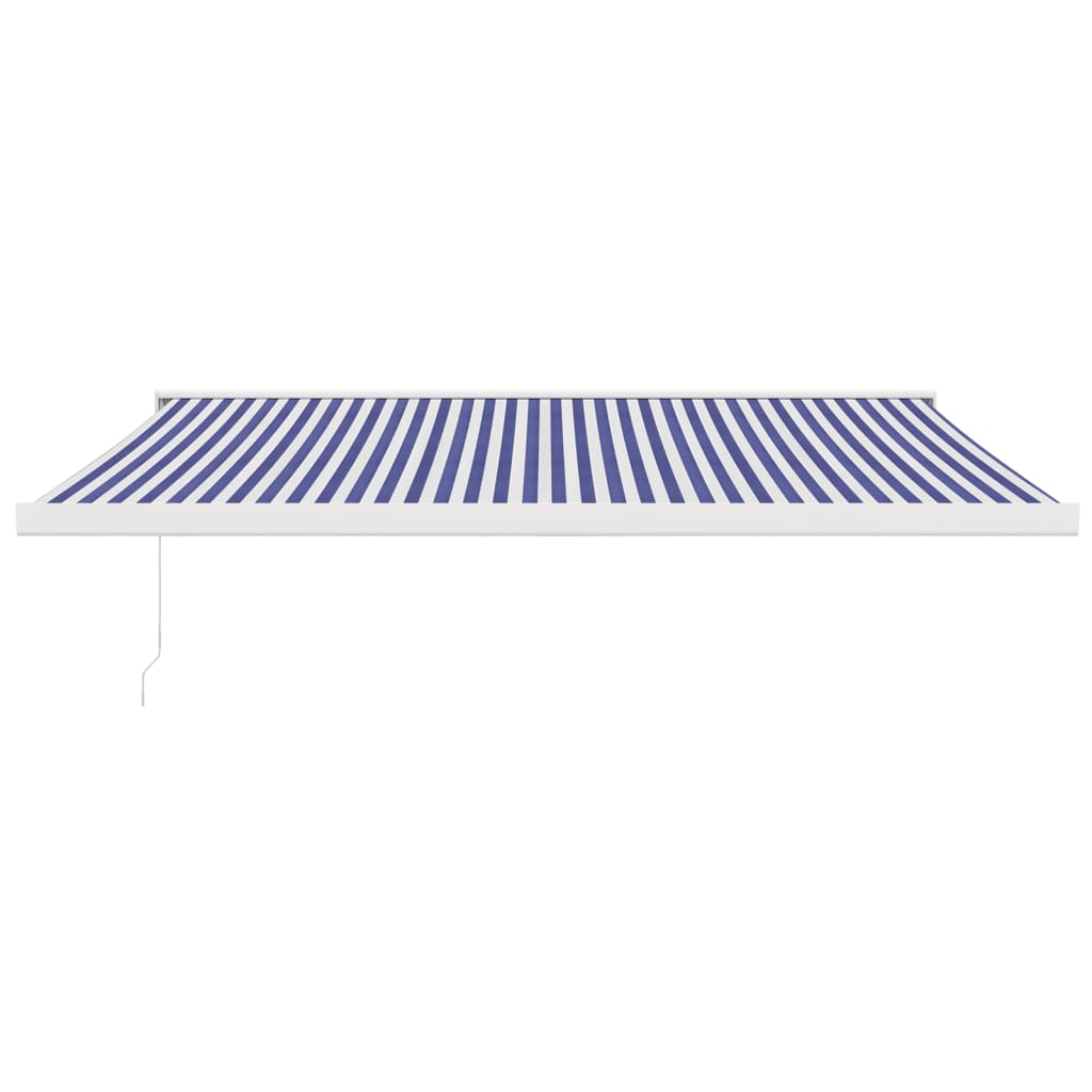 vidaXL Toldo retráctil aluminio y tela azul y blanco 4x3 m