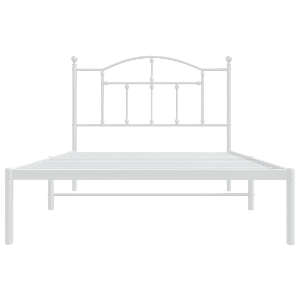 vidaXL Estructura cama sin colchón con cabecero metal blanco 100x200cm