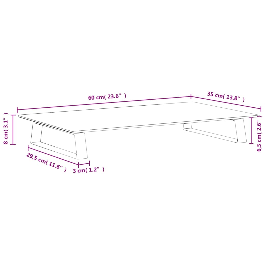 vidaXL Soporte de monitor vidrio templado y metal blanco 60x35x8 cm