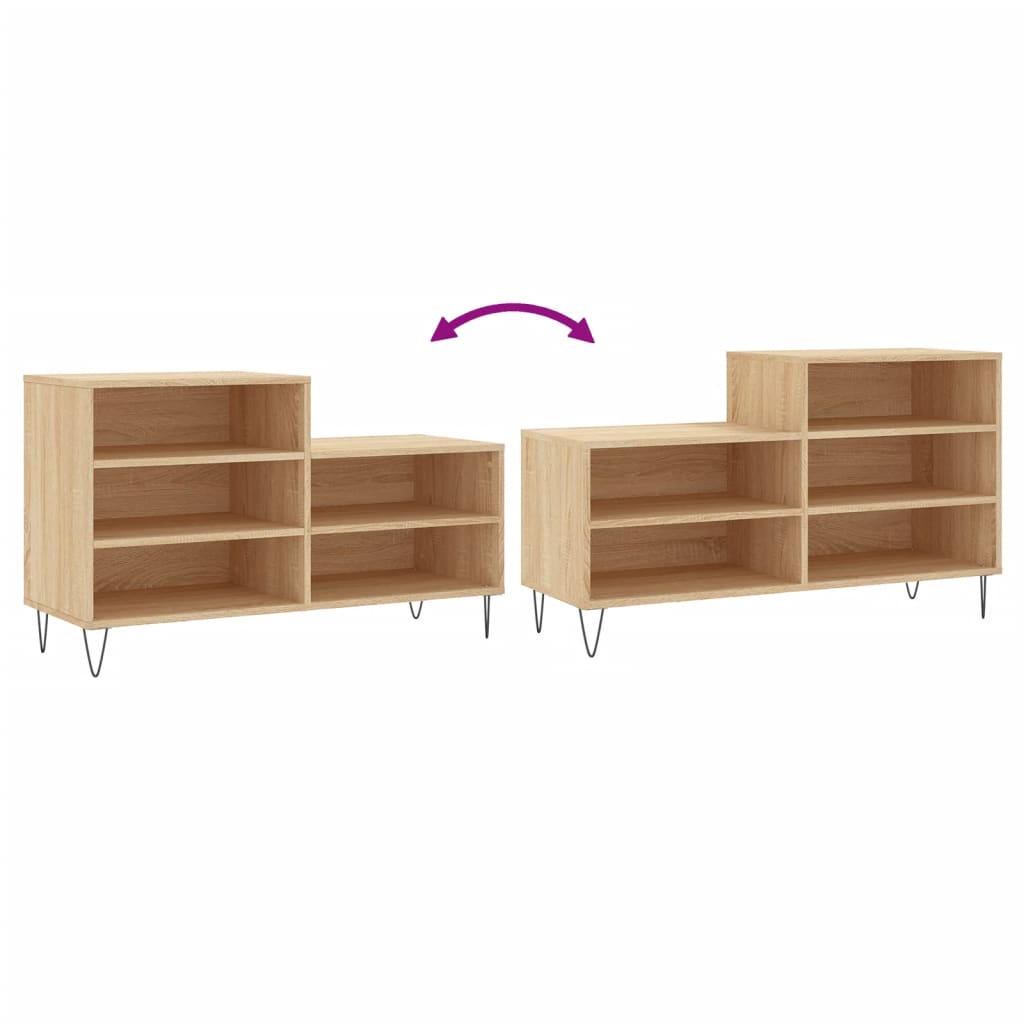 vidaXL Mueble zapatero madera contrachapada roble Sonoma 102x36x60 cm