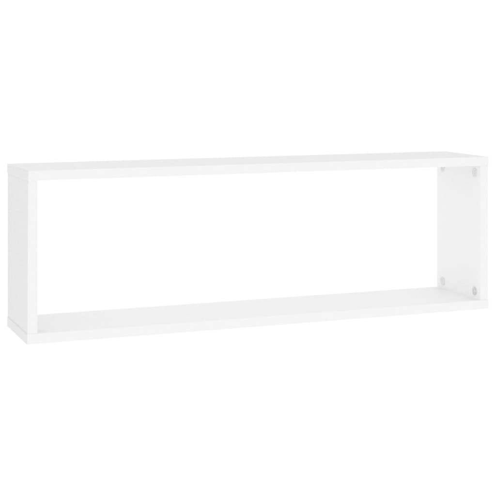 vidaXL Estantes cubo de pared 2 uds contrachapado blanco 80x15x26,5 cm