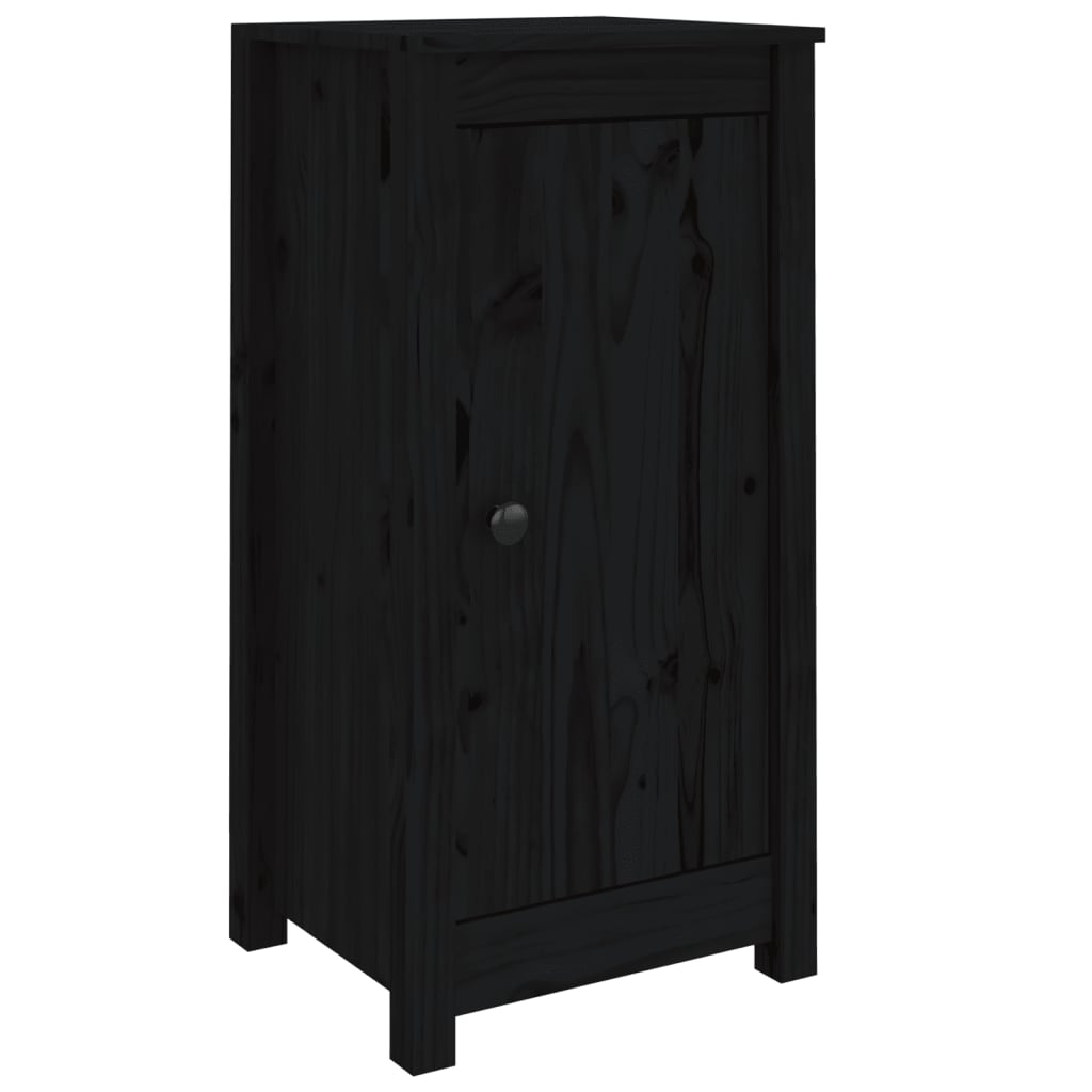 vidaXL Aparadores 2 uds madera maciza de pino negro 39x35x80 cm