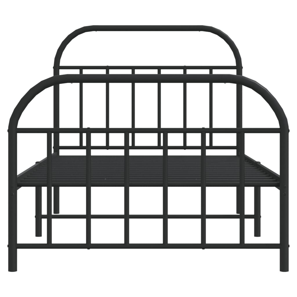 vidaXL Estructura cama sin colchón con estribo metal negro 100x200 cm