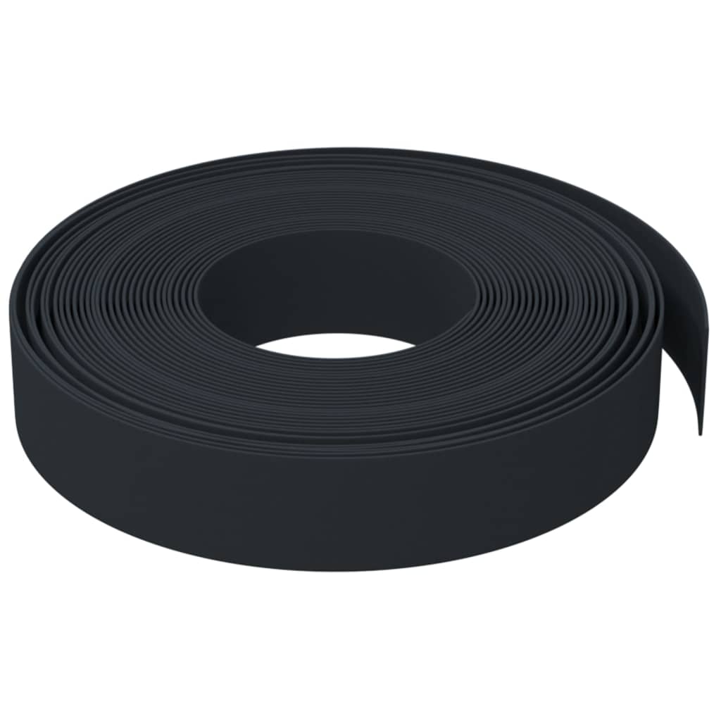 vidaXL Borduras de jardín 5 uds polietileno negro 10 m 10 cm