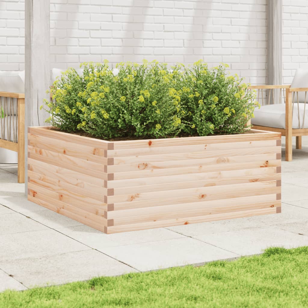 vidaXL Jardinera de madera maciza de pino 110x110x46 cm