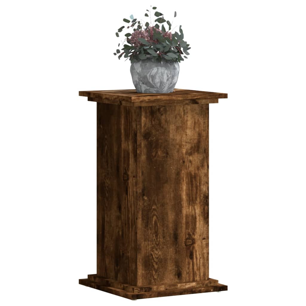 vidaXL Soportes de plantas madera ingeniería roble ahumado 33x33x60 cm