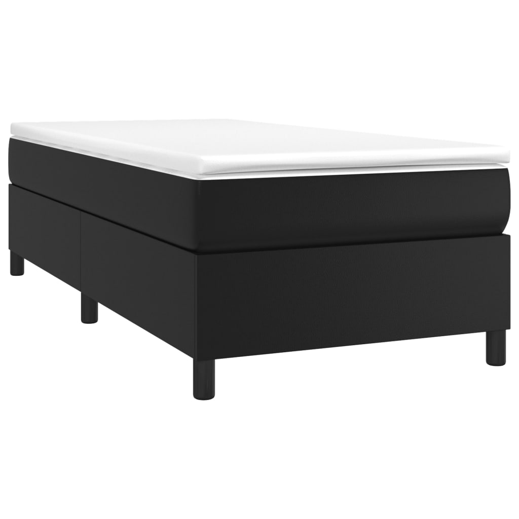 vidaXL Cama box spring con colchón cuero sintético negro 90x190 cm