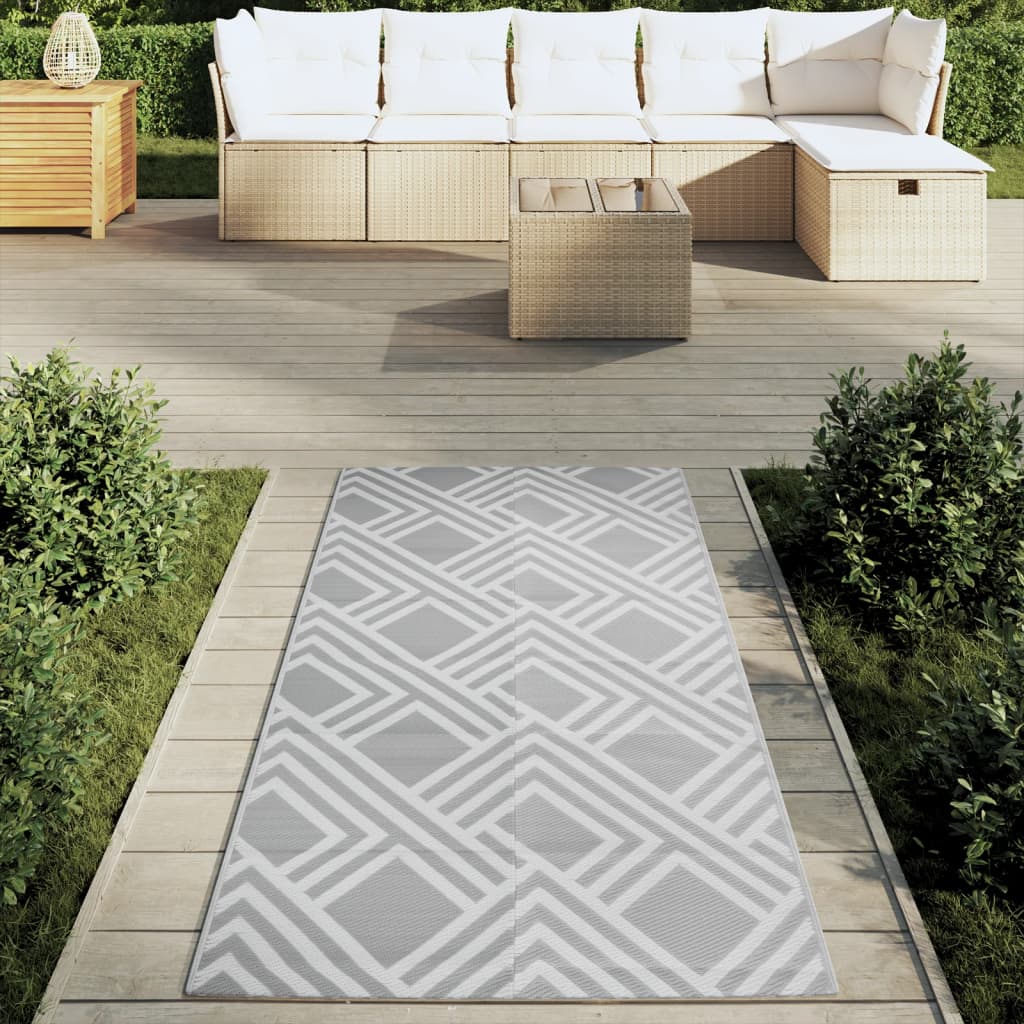 vidaXL Alfombra de exterior PP gris 80x150 cm