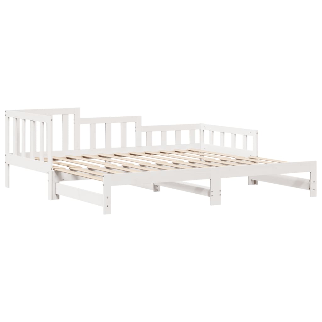 vidaXL Sofá cama nido con cajones madera maciza pino blanca 80x200 cm