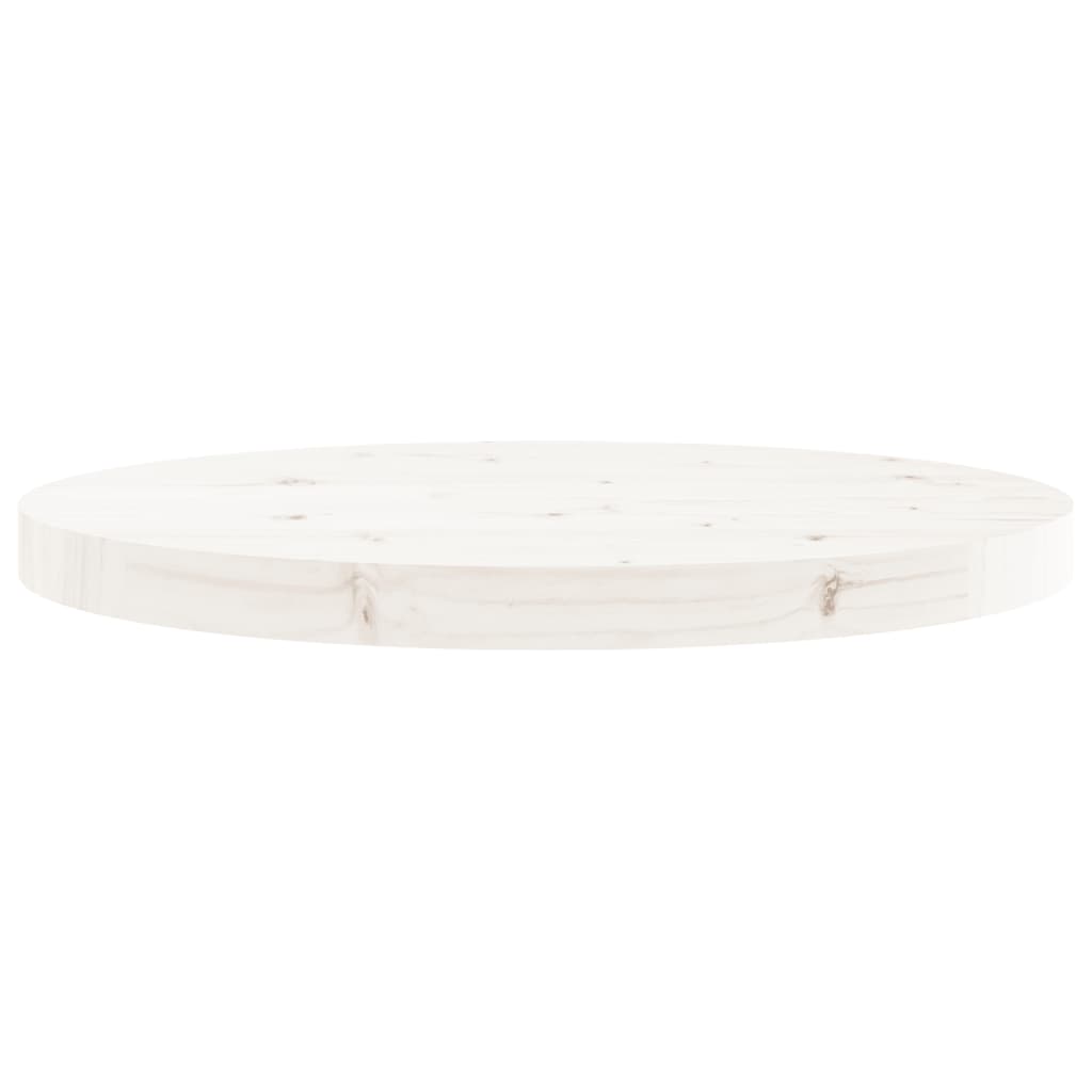 vidaXL Tablero de mesa redondo madera maciza de pino blanco Ø50x3 cm