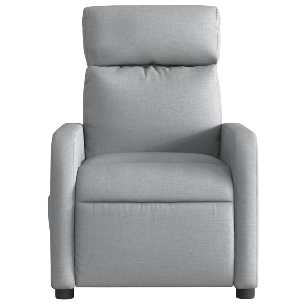 vidaXL Sillón reclinable eléctrico tela gris claro