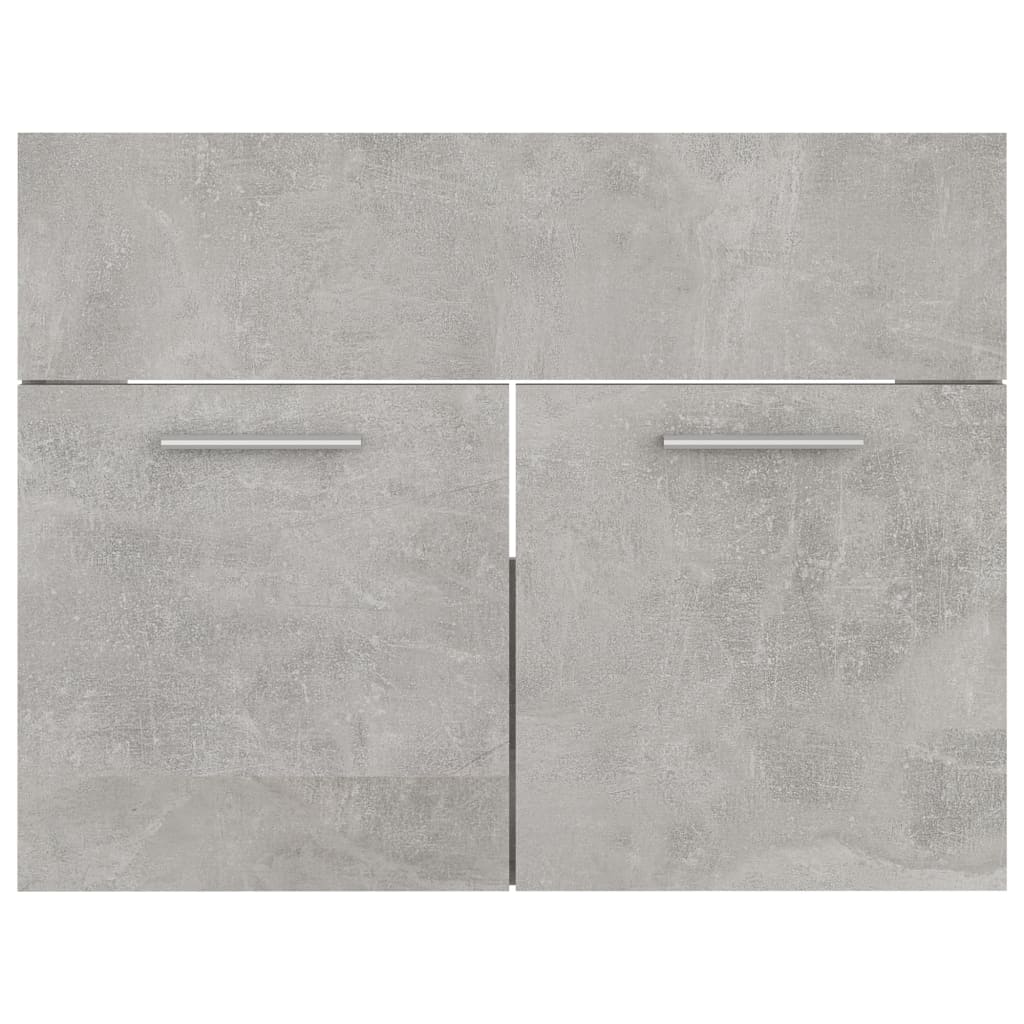 vidaXL Set muebles de baño 2 piezas madera contrachapada gris hormigón