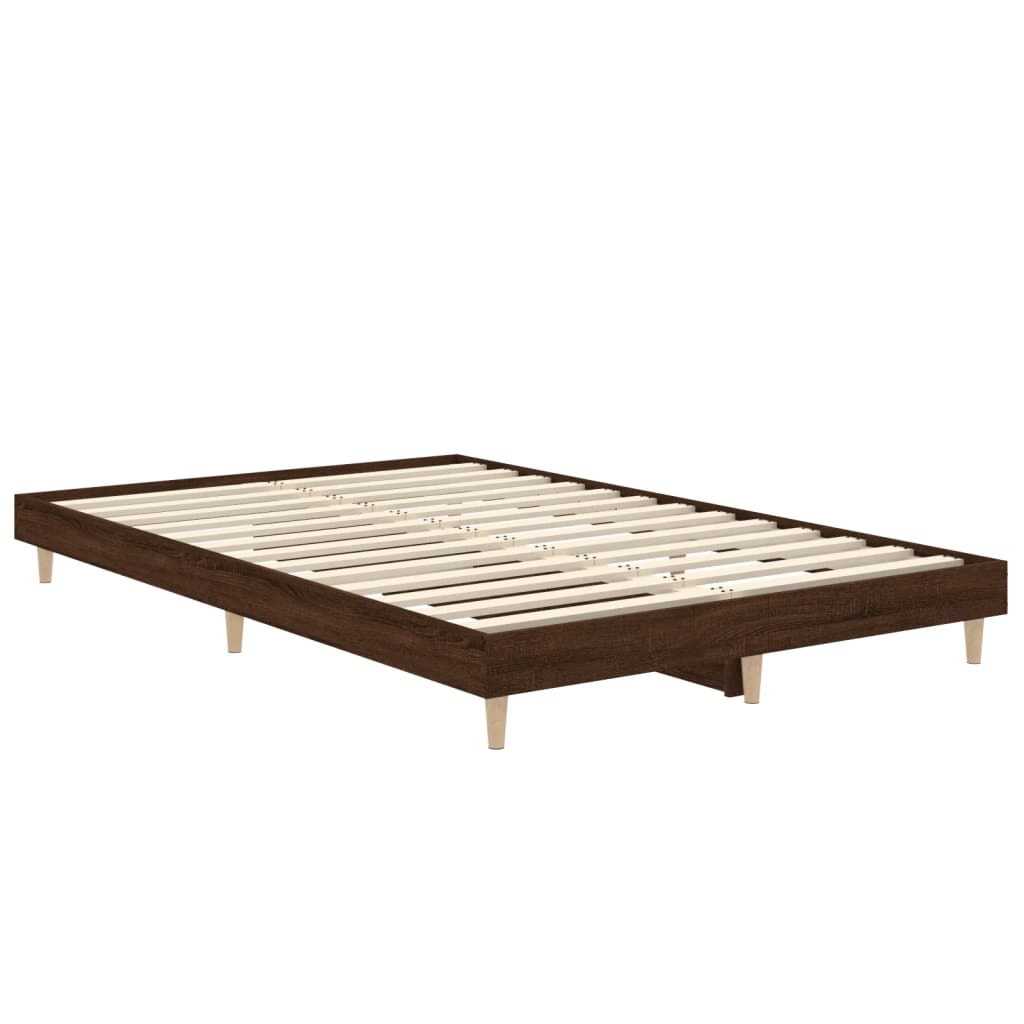 vidaXL Estructura de cama madera de ingeniería marrón roble 120x190 cm