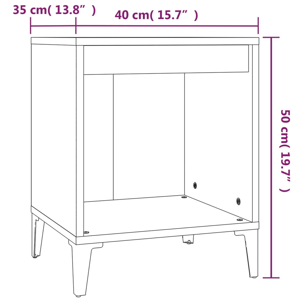 vidaXL Mesitas de noche 2 unidades color blanco 40x35x50 cm