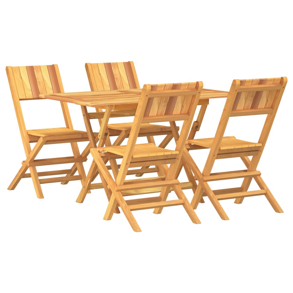 vidaXL Juego de comedor para jardín 5 piezas madera maciza de teca