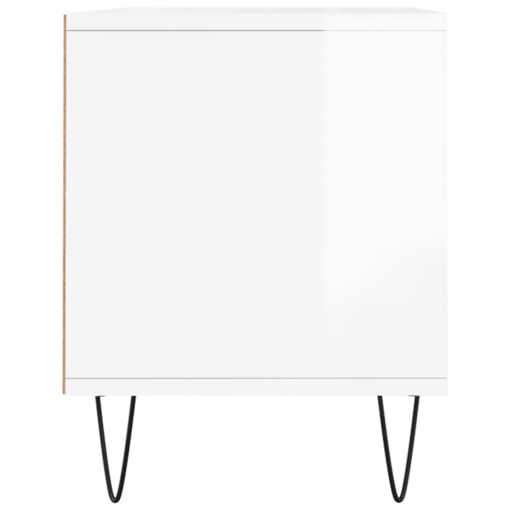 vidaXL Mueble de TV madera contrachapada blanco brillo 100x34,5x44,5cm