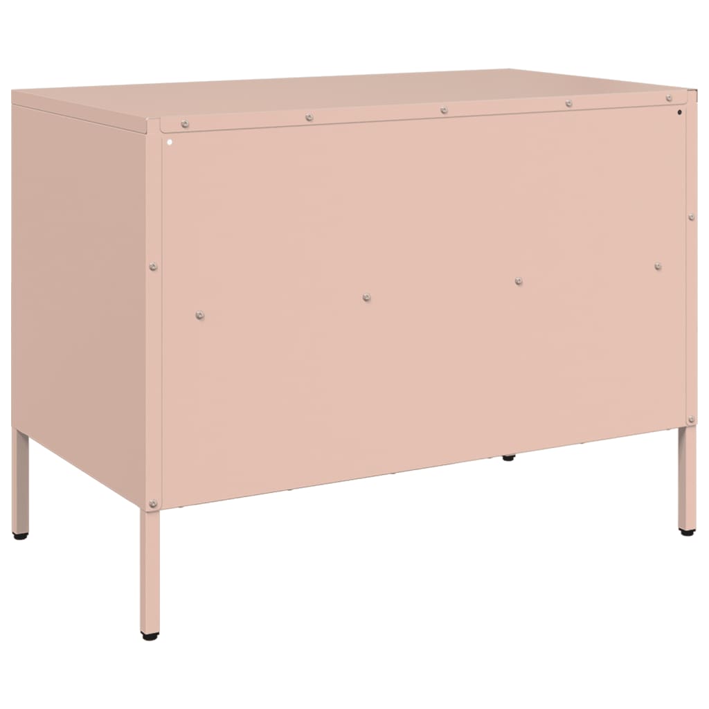 vidaXL Mueble para TV acero rosa 68x39x50,5 cm