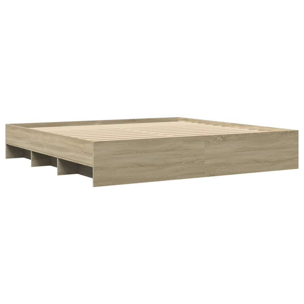 vidaXL Estructura de cama madera de ingeniería roble Sonoma 180x200 cm